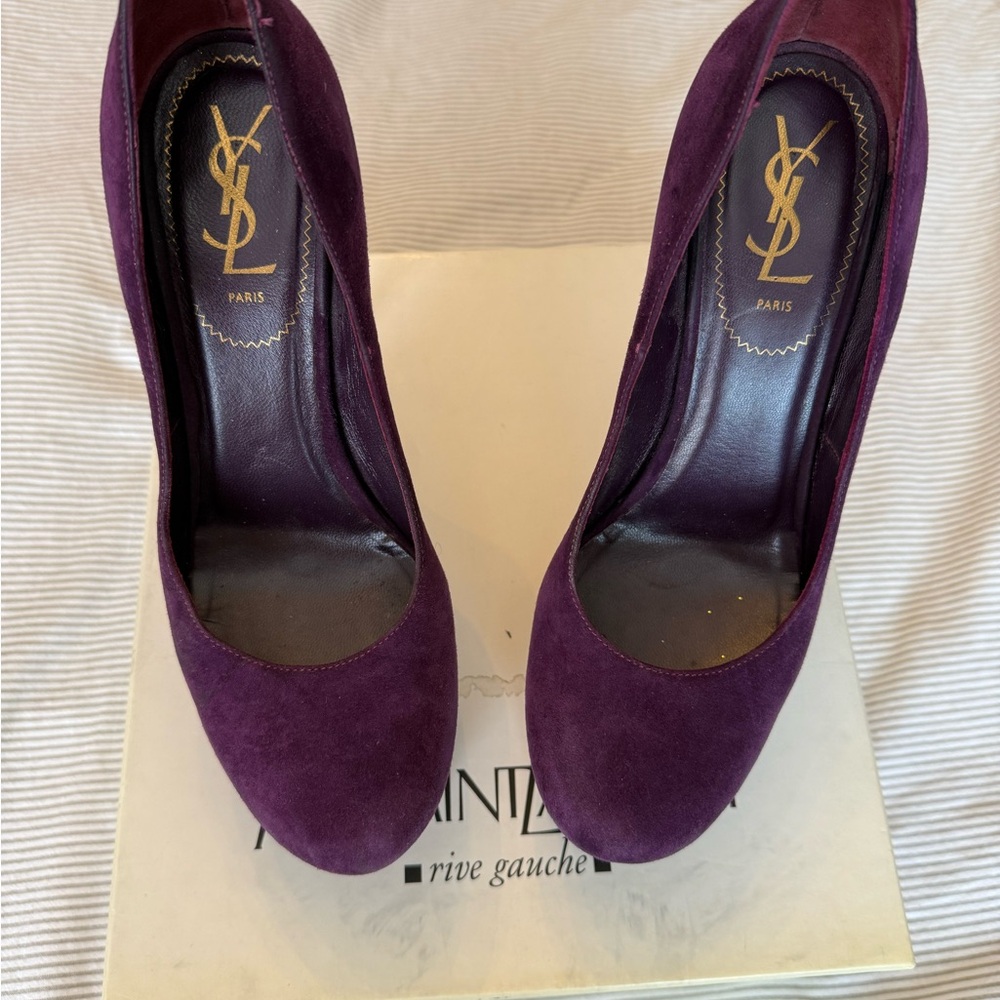 YSL Purple Heels Elegant Stilettos